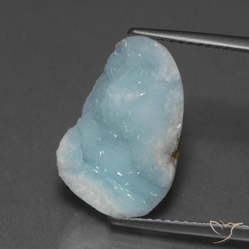 8.94ct Naturale Verde bluastro chiaro Druse emimorfite, Taglio a fantasia, Opaco