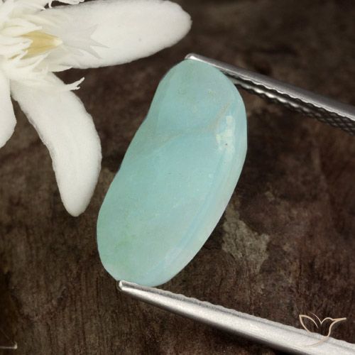 6.00ct Naturale Buish Green Druse emimorfite, Ovale, Traslucido
