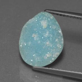 Drusa di emimorfite naturale blu da 4,15 ct, forma fantasia, opaco