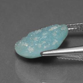 Drusa di emimorfite naturale blu da 4,15 ct, forma fantasia, opaco