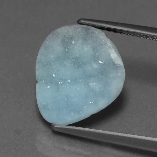 Drusa di emimorfite naturale turchese da 5,33 ct, forma fantasia, opaco