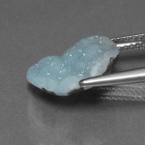 Drusa di emimorfite naturale turchese da 5,33 ct, forma fantasia, opaco