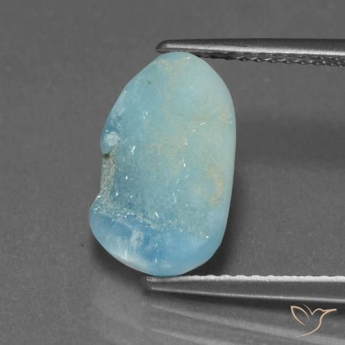 4.82ct Naturale Verde bluastro chiaro Druse emimorfite, Taglio a fantasia, Opaco