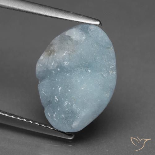6.64ct Naturale Blu verdastro chiaro Druse emimorfite, Taglio a fantasia, Opaco
