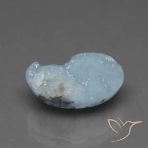 Druzy emimorfitica Blu verdastro chiaro naturale da 6.64 ct, Taglio a fantasia, Opaco
