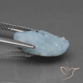 Druzy emimorfitica Blu verdastro chiaro naturale da 6.64 ct, Taglio a fantasia, Opaco