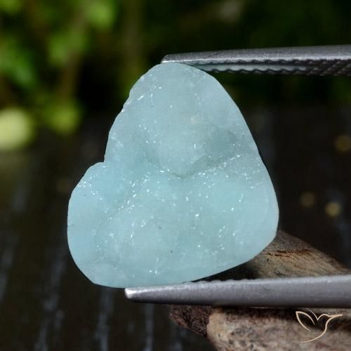 5.62ct Naturale Schiuma di mare blu Druse emimorfite, Taglio trillion, Opaco