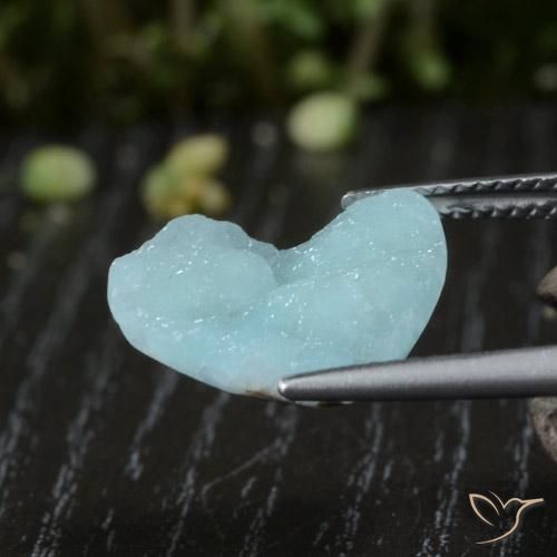 Druzy emimorfitica Schiuma di mare blu naturale da 5.62 ct, Taglio trillion, Opaco