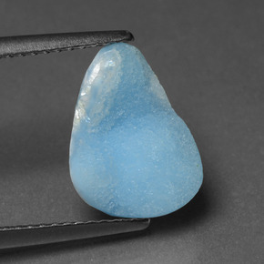 Drusa di emimorfite naturale blu da 3,85 ct, forma fantasia, opaco