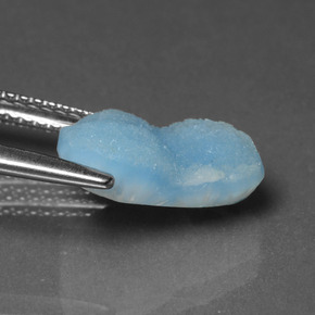 Drusa di emimorfite naturale blu da 3,85 ct, forma fantasia, opaco