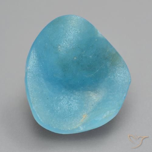 Drusa di emimorfite naturale blu da 6,97 ct, forma fantasia, opaco