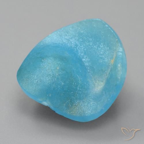 Drusa di emimorfite naturale blu da 6,97 ct, forma fantasia, opaco