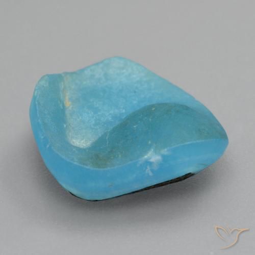 Drusa di emimorfite naturale blu da 6,97 ct, forma fantasia, opaco