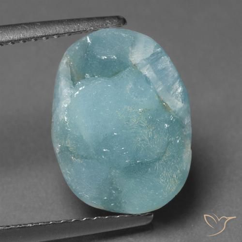 8.21ct Naturale Verde bluastro chiaro Druse emimorfite, Taglio a fantasia, Opaco