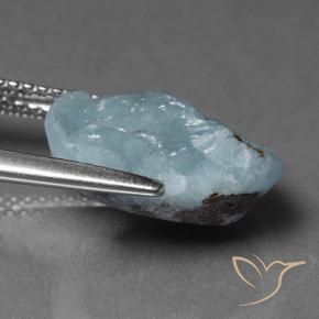 Druzy emimorfitica Verde bluastro chiaro naturale da 6.34 ct, Taglio a fantasia, Opaco