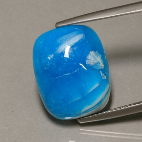 Emimorfite naturale blu da 11,42 ct, taglio a cuscino, opaco