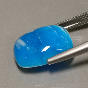 Emimorfite naturale blu da 11,42 ct, taglio a cuscino, opaco