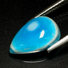 Emimorfite bianco bluastro naturale da 4,76 ct, taglio a pera, opaco