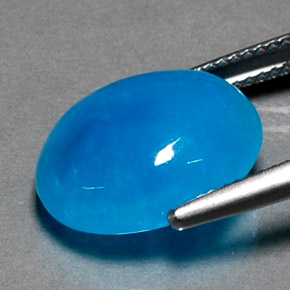Emimorfite naturale blu da 11,21 ct, taglio ovale, opaco