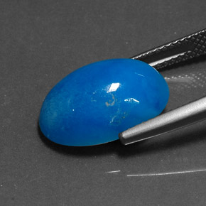 Emimorfite Blu naturale da 9.09 ct, Taglio ovale, Opaco