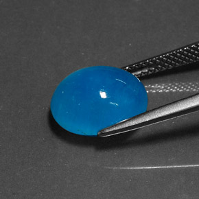 Emimorfite blu naturale da 6,25 ct, taglio ovale, opaco