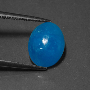 Emimorfite naturale blu da 6,27 ct, taglio ovale, opaco