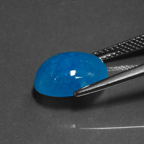 Emimorfite naturale blu da 6,27 ct, taglio ovale, opaco