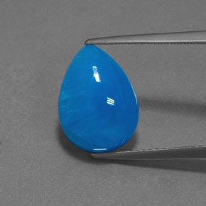 Emimorfite blu naturale da 8,79 ct, taglio a pera, opaco