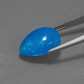 Emimorfite blu naturale da 8,79 ct, taglio a pera, opaco