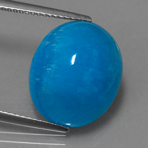 Emimorfite naturale blu da 13,48 ct, taglio ovale, traslucido