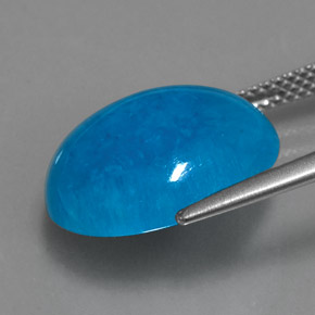 Emimorfite naturale blu da 13,48 ct, taglio ovale, traslucido