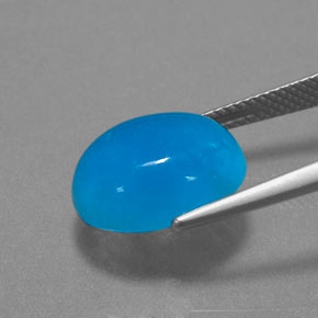Emimorfite naturale blu da 9,08 ct, taglio ovale, traslucido