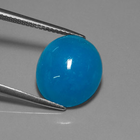 Emimorfite naturale blu da 10,30 ct, taglio ovale, traslucido