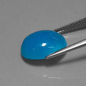 Emimorfite naturale blu da 10,30 ct, taglio ovale, traslucido