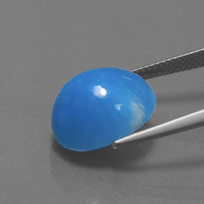 Emimorfite Bianco blu naturale da 13.12 ct, Taglio ovale, Opaco