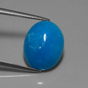 Emimorfite naturale blu da 10,57 ct, taglio ovale, traslucido