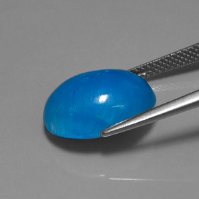 Emimorfite naturale blu da 10,57 ct, taglio ovale, traslucido