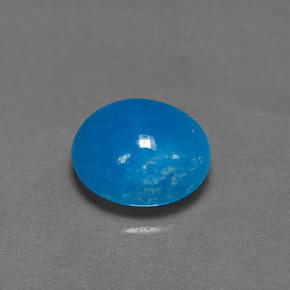 Emimorfite blu naturale da 6,25 ct, taglio ovale, opaco