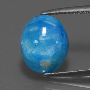 Emimorfite naturale blu da 5,42 ct, taglio ovale, opaco