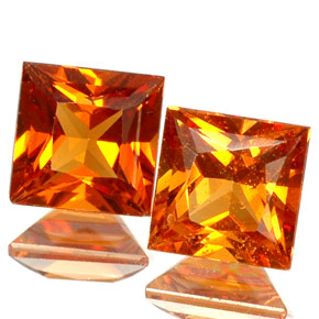 Gemme di Granato hessonite Arancione naturale da  ct, Quadrato, VS-SI