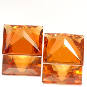 Gemme di Granato hessonite Arancione naturale da  ct, Quadrato, VS-SI