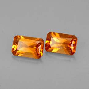 Granato essonite naturale arancione da  ct, taglio smeraldo, VS-SI