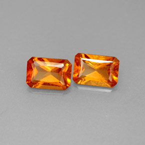 Granato essonite naturale arancione da  ct, taglio smeraldo, SI