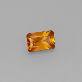 Granato essonite naturale arancione da 0,61 ct, taglio smeraldo, VS