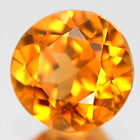 Granato essonite naturale arancione da 0,69 ct, taglio rotondo, VVS-VS