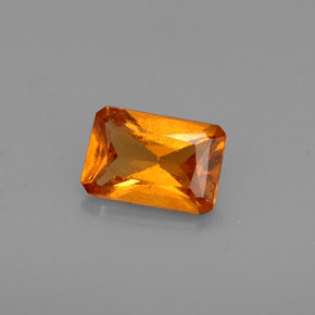 Granato essonite naturale arancione da 0,63 ct, taglio smeraldo, VS