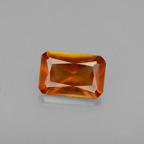 Granato essonite naturale arancione da 0,60 ct, taglio smeraldo, VS