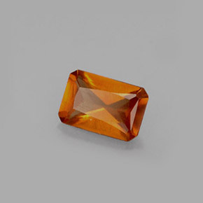 Granato essonite naturale arancione da 0,60 ct, taglio smeraldo, VS