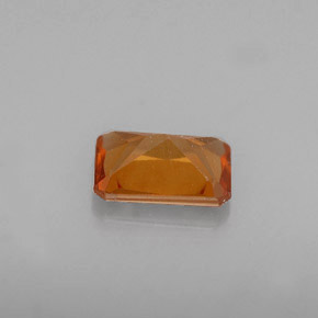 Granato essonite naturale arancione da 0,60 ct, taglio smeraldo, VS
