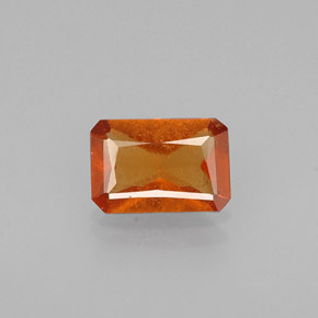 Granato essonite naturale arancione da 0,56 ct, taglio smeraldo, VS-SI